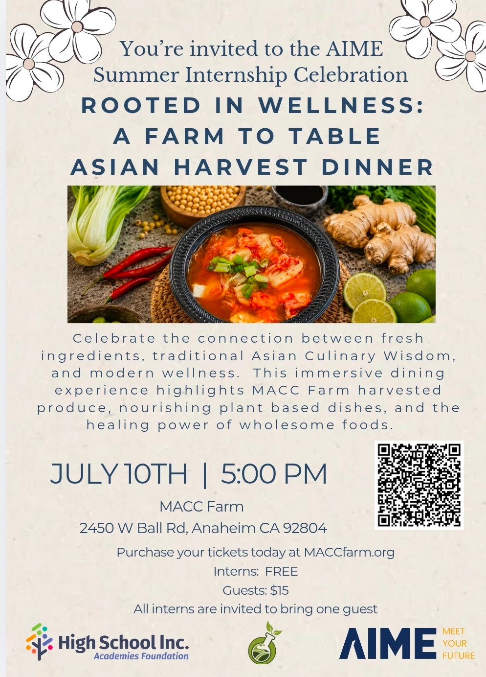 Farm to Table Dinner 7/10/26